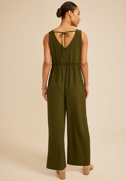 Bare Cool Crepe V Neck Jumpsuit