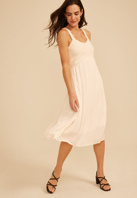 Bare Sweetheart Crochet Bodice Midi Dress