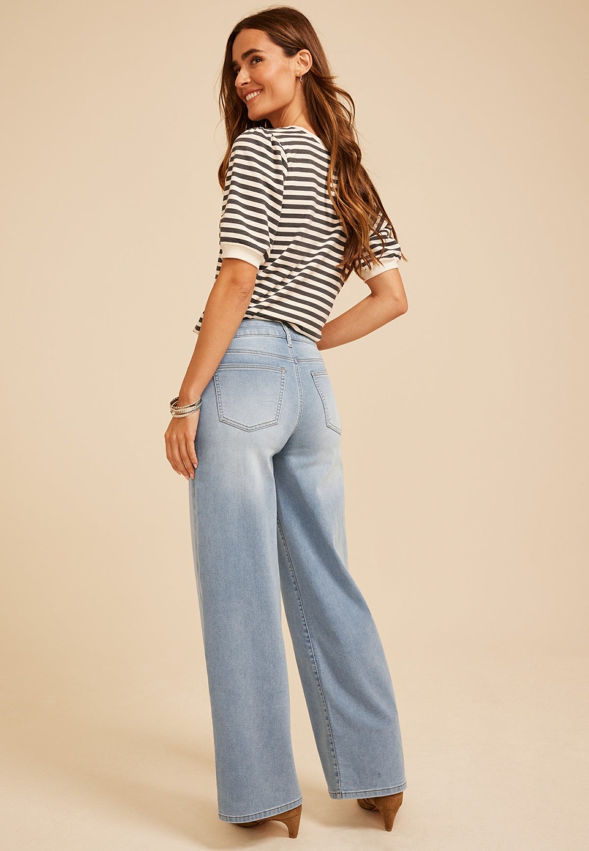 m jeans by maurices™ High Rise Knit Wide Leg Jean