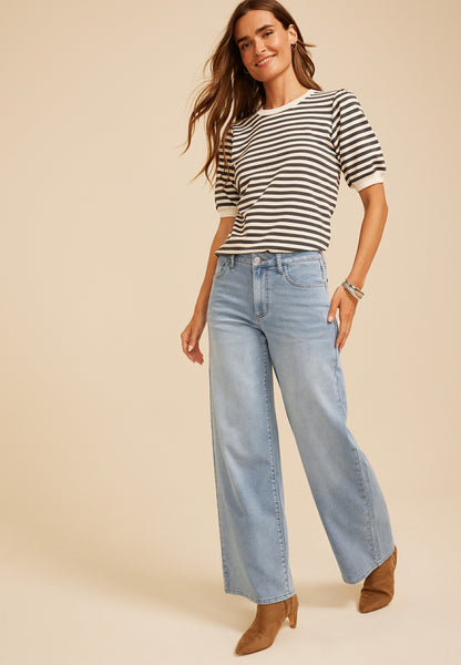 m jeans by maurices™ High Rise Knit Wide Leg Jean