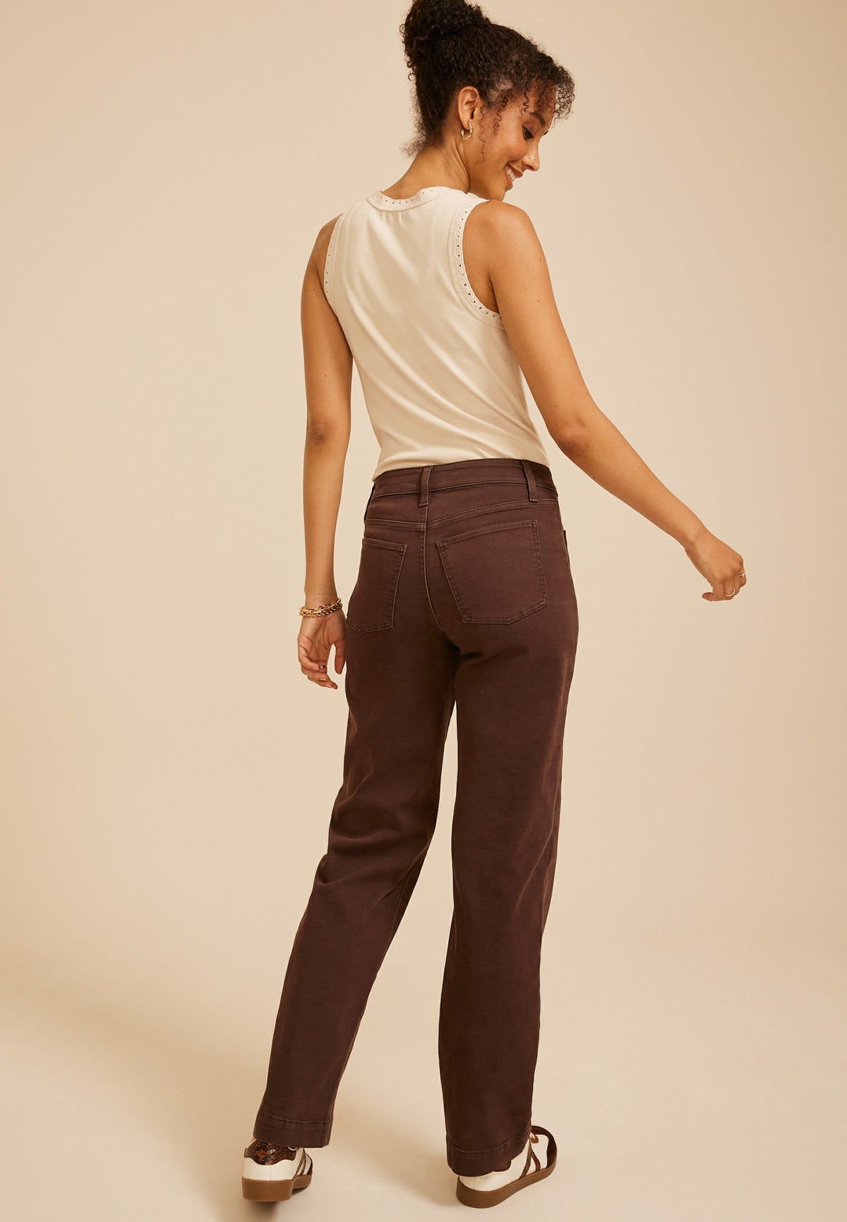 m jeans by maurices™ High Rise Patch Pocket Wide Leg Jean
