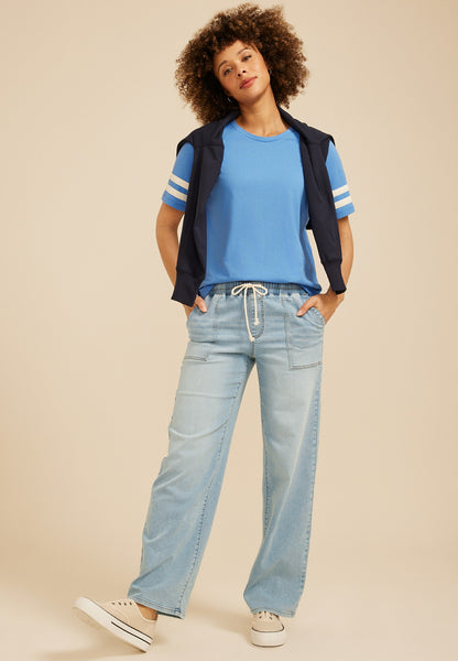 m jeans by maurices™ High Rise Knit Pull On Wide Leg Jean