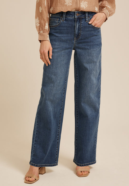 m jeans by maurices™ Classic Dark High Rise Wide Leg Jean