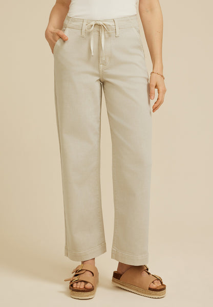 m jeans by maurices™ Mid Rise Tie Waist Wide Leg Ankle Jean