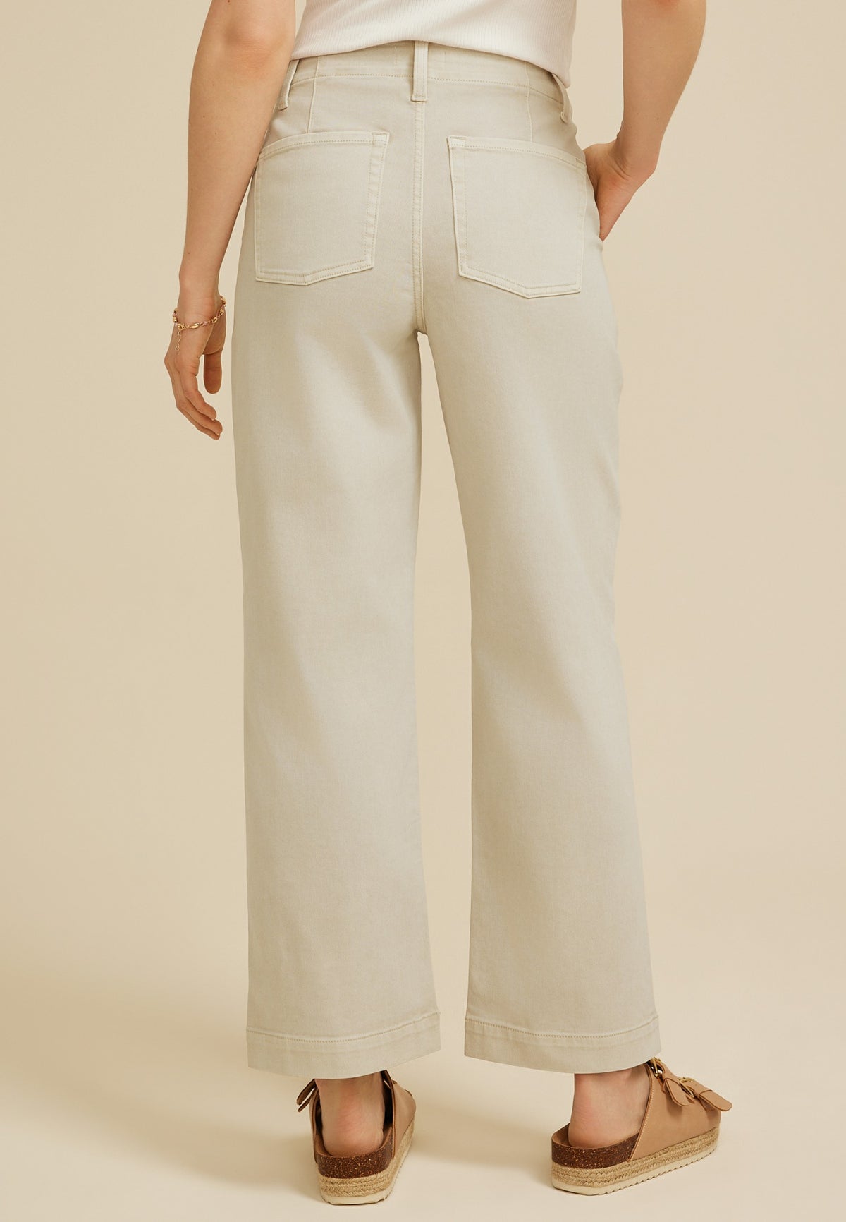 m jeans by maurices™ Mid Rise Tie Waist Wide Leg Ankle Jean