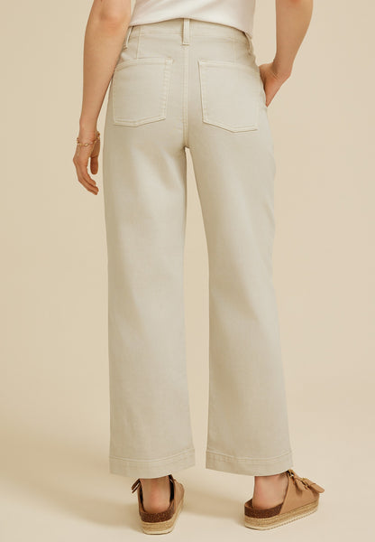 m jeans by maurices™ Mid Rise Tie Waist Wide Leg Ankle Jean