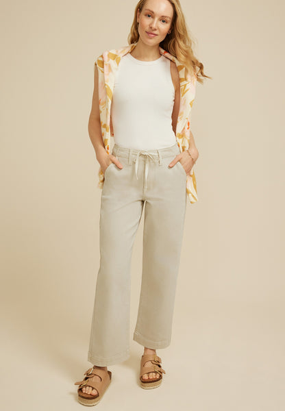 m jeans by maurices™ Mid Rise Tie Waist Wide Leg Ankle Jean