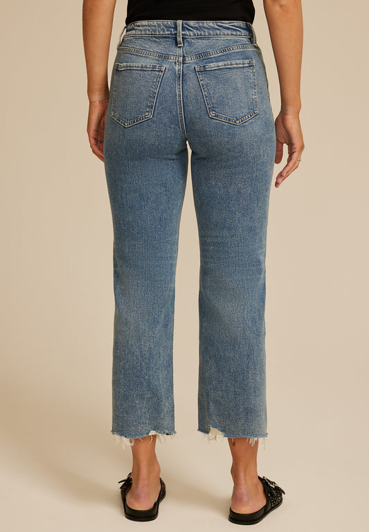 Flying Monkey™ High Rise Fray Hem Wide Leg Jean