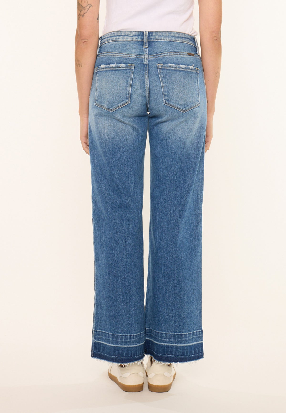KanCan™ Mid Rise Release Hem Wide Leg Jean