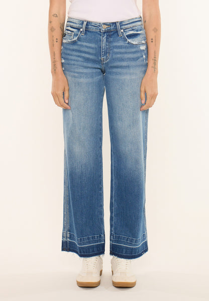 KanCan™ Mid Rise Release Hem Wide Leg Jean