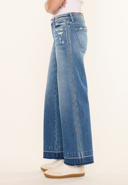 KanCan™ Mid Rise Release Hem Wide Leg Jean