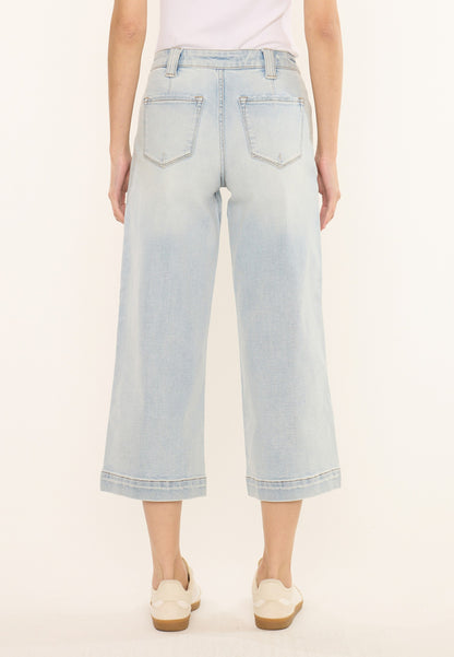 KanCan™ High Rise Patch Pocket Wide Leg Cropped Jean