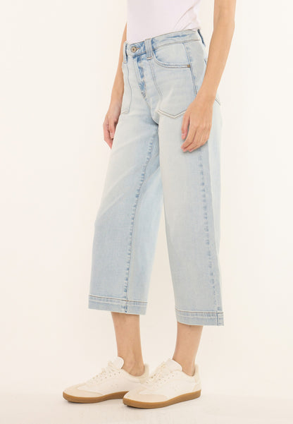 KanCan™ High Rise Patch Pocket Wide Leg Cropped Jean