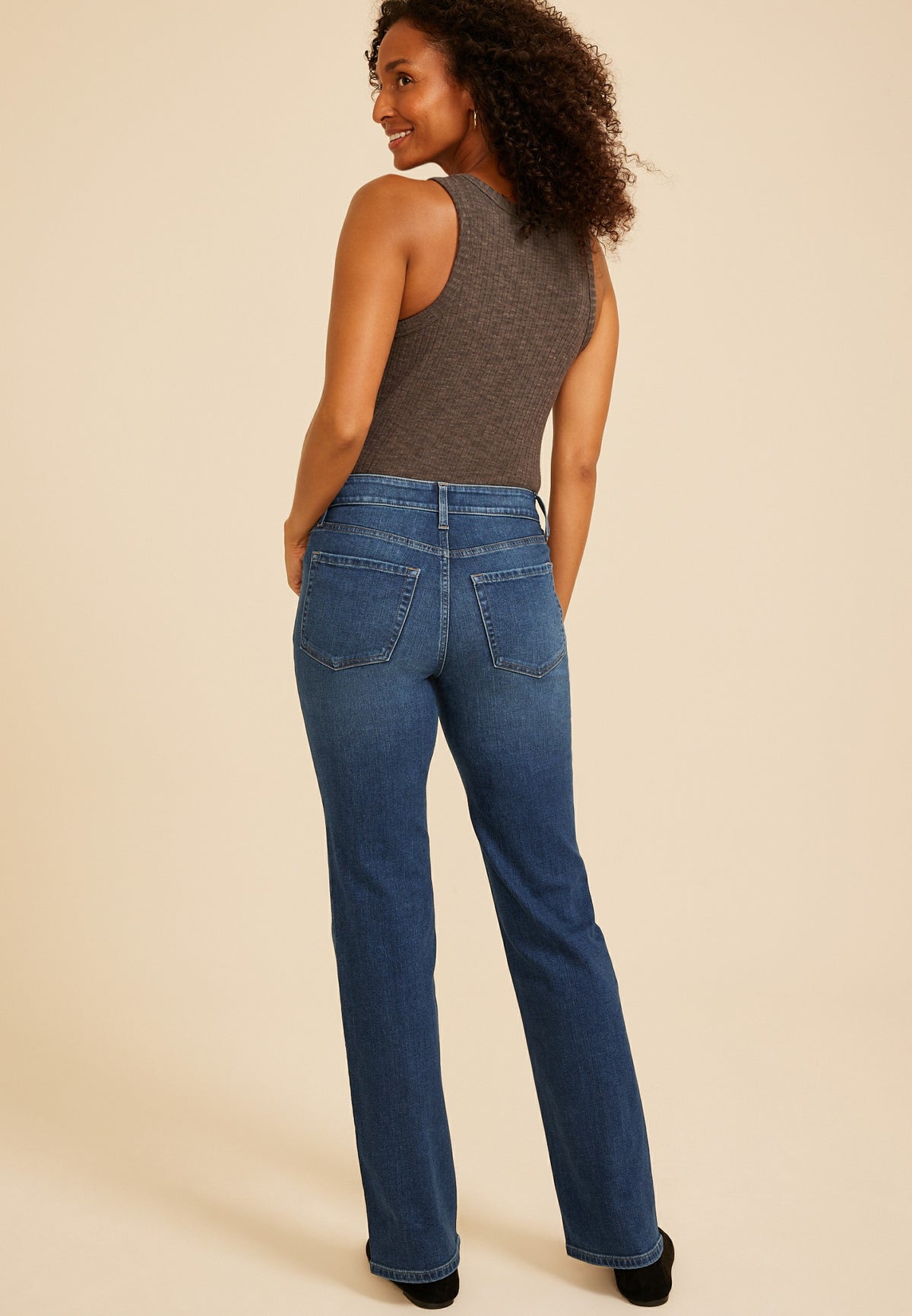 m jeans by maurices™ Dark High Rise Relaxed Straight Jeans