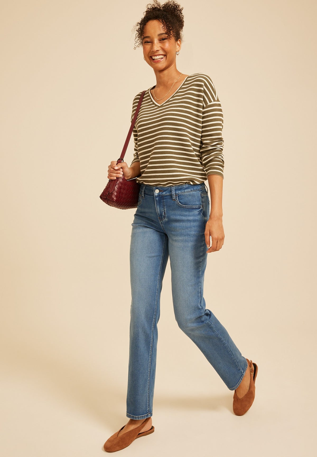 m jeans by maurices™ Mid Rise Knit Relaxed Straight Jean