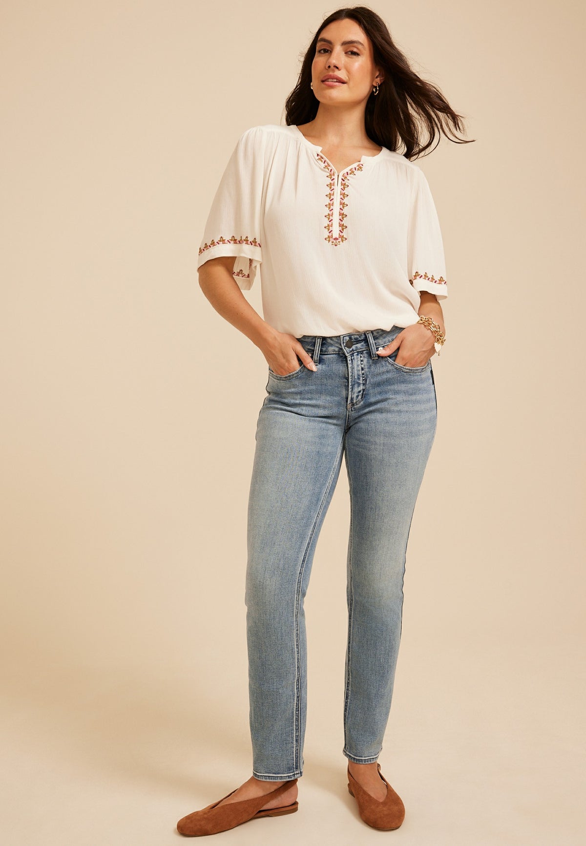 Silver Jeans Co. ® Suki Curvy Mid Rise Straight Jean