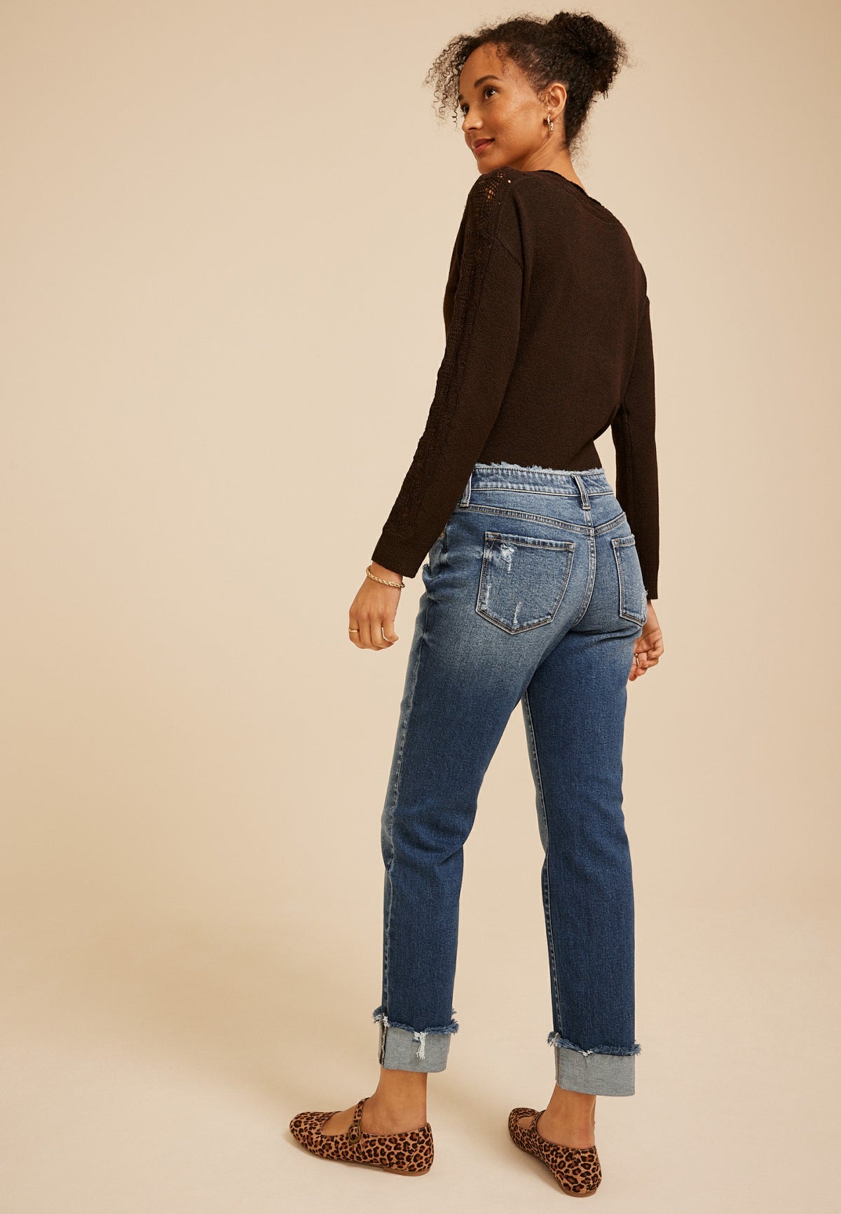 KanCan™ Mid Rise Fray Waist Straight Jeans