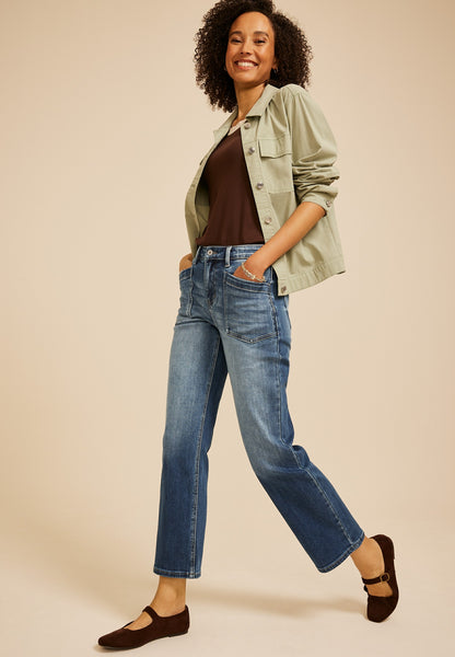 KanCan™ High Rise Spade Pocket Ankle Straight Jean