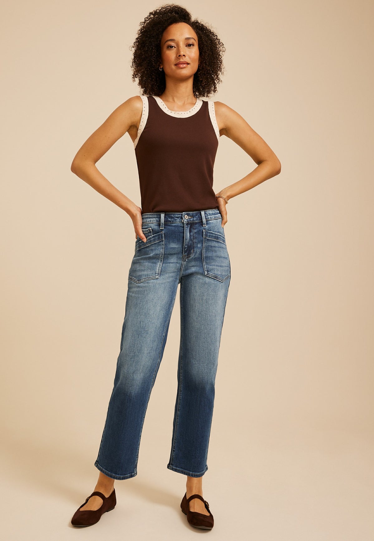 KanCan™ High Rise Spade Pocket Ankle Straight Jean