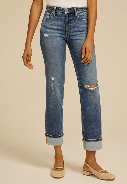 edgely™ High Rise Cuffed Hem Relaxed Straight Jean