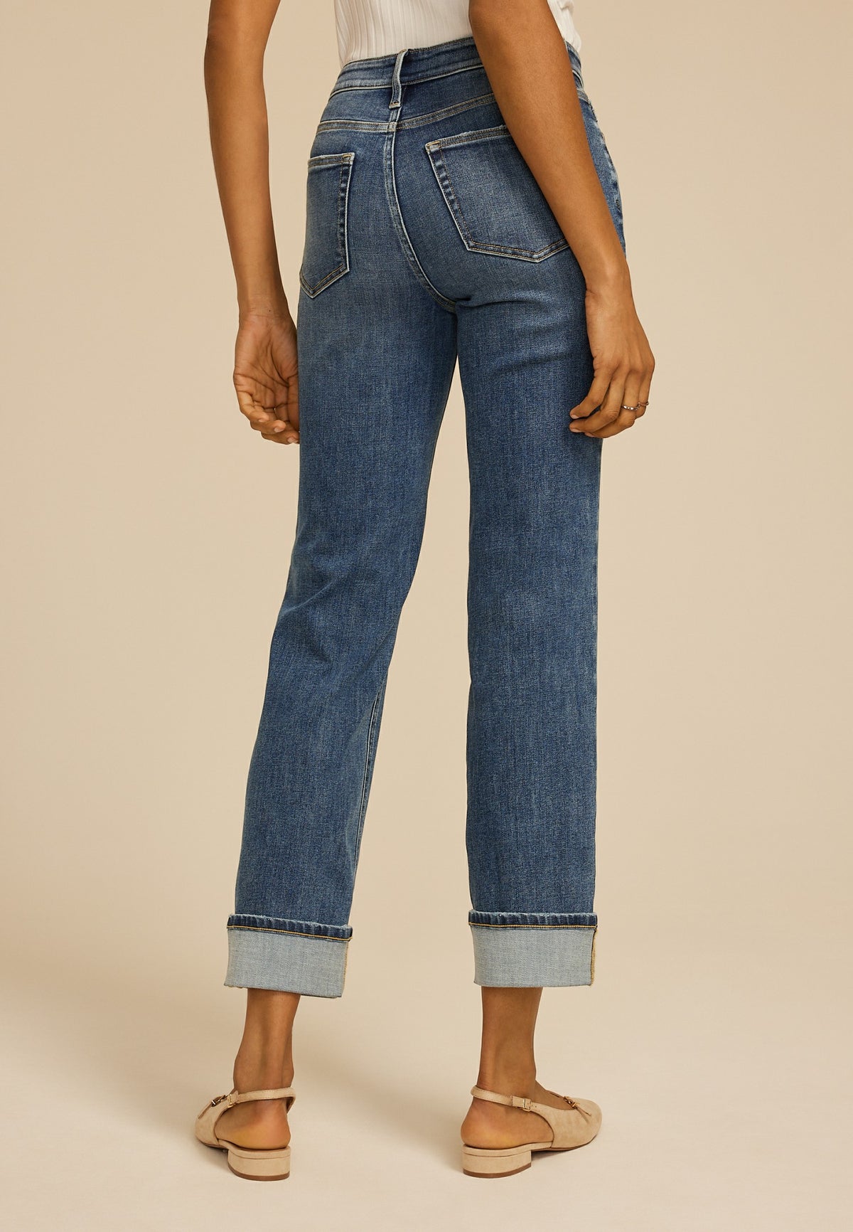 edgely™ High Rise Cuffed Hem Relaxed Straight Jean