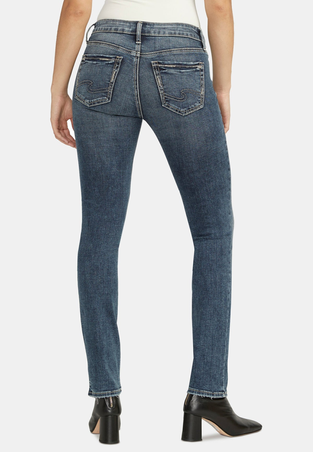 Silver Jeans Co.® Dark Suki Curvy Mid Rise Luxe Stretch Straight Jean