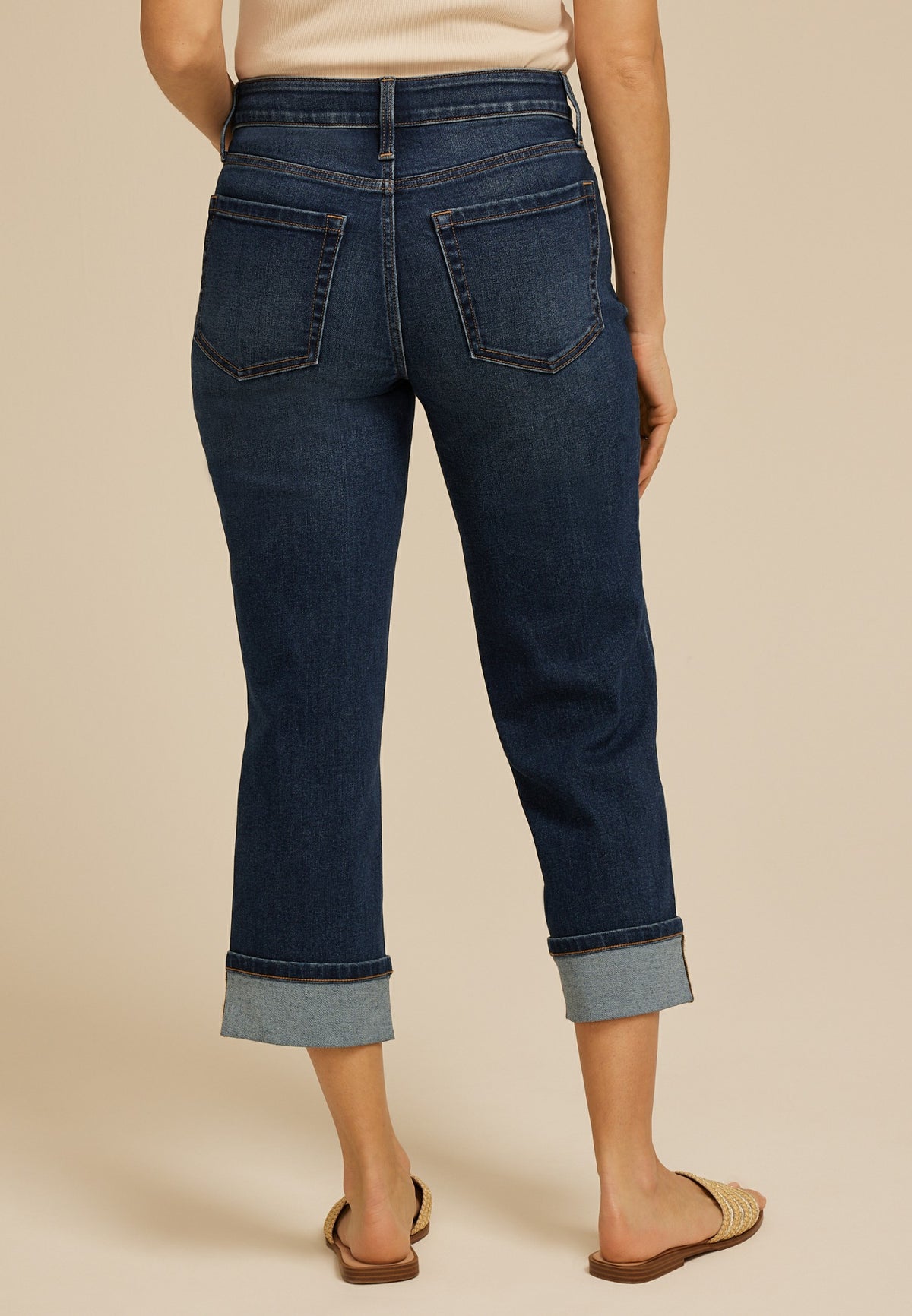 m jeans by maurices™ Dark High Rise Relaxed Straight Cropped Jean