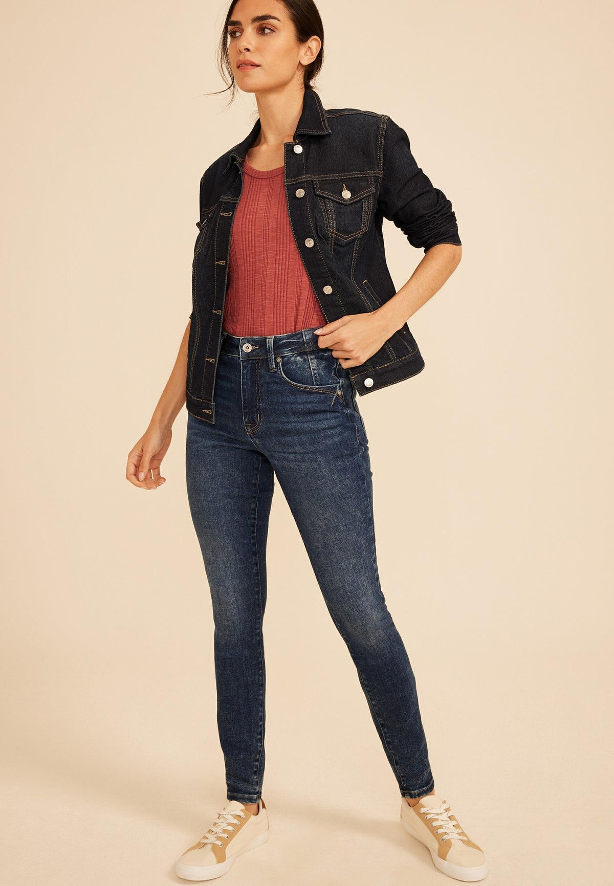 edgely™ High Rise Waist Detail Skinny Jean