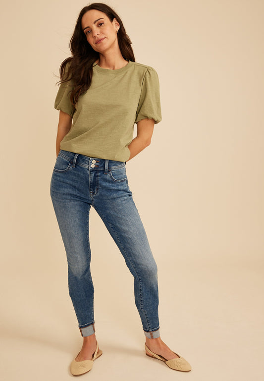 m jeans by maurices™ Cool Comfort Mid Rise Double Button Cuff Hem Jegging