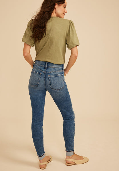 m jeans by maurices™ Cool Comfort Mid Rise Double Button Cuff Hem Jegging