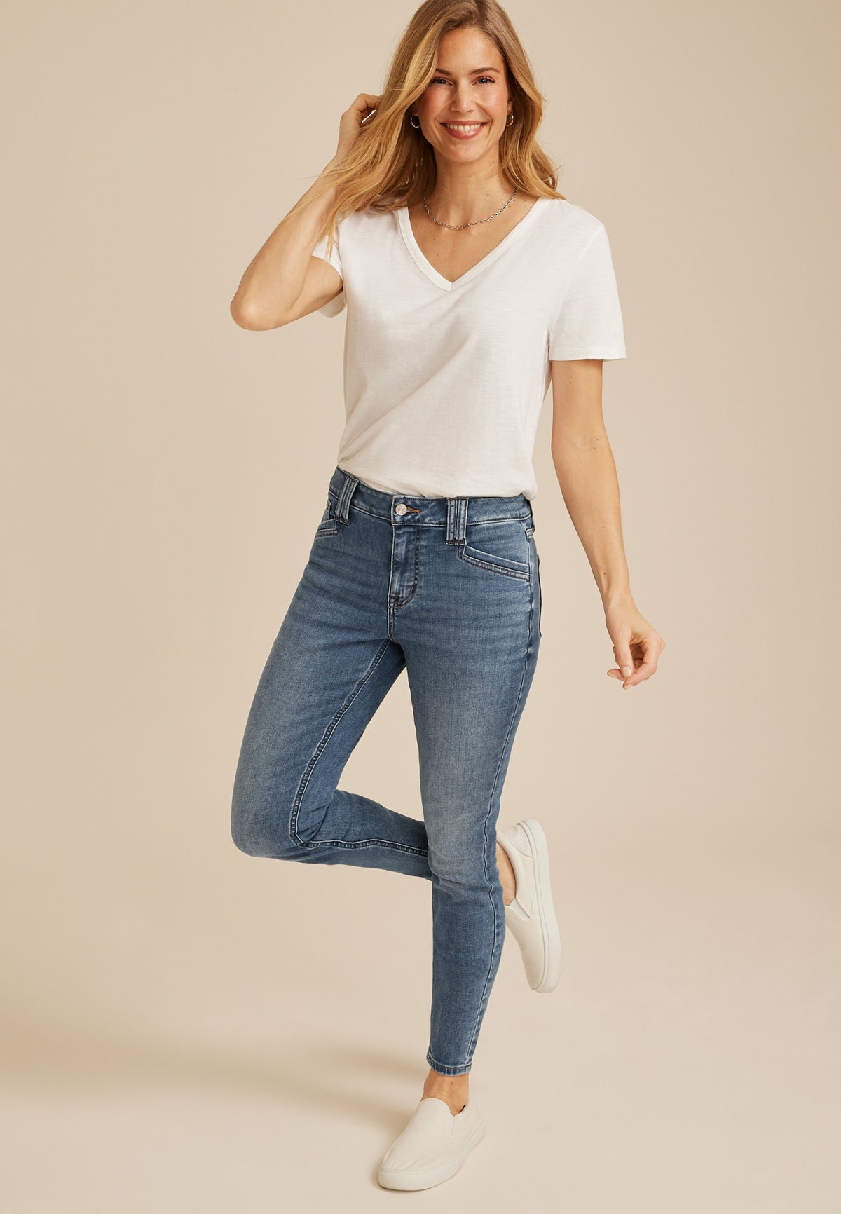 m jeans by maurices™ Cool Comfort High Rise Angled Scoop Pocket Jegging