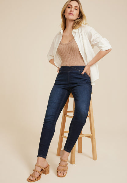 m jeans by maurices™ Cool Comfort Crossover High Rise Pull On Super Skinny Jean