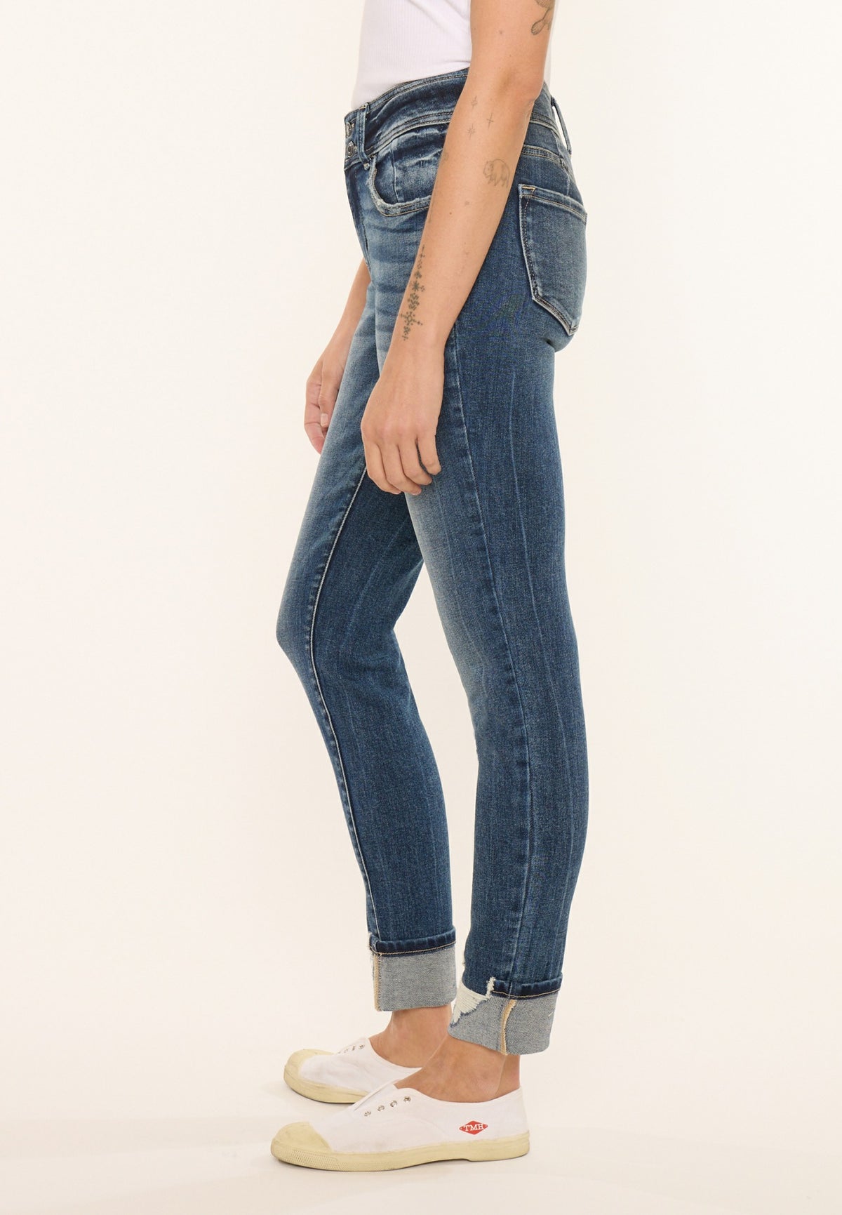 KanCan™ High Rise Destructed Cuff Skinny Jean