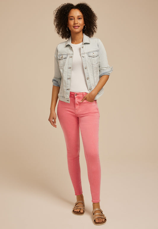 m jeans by maurices™ High Rise Rose of Sharon Color Jegging