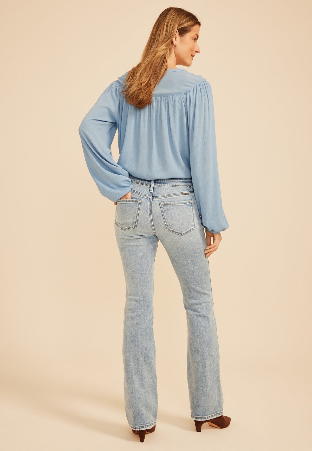 KanCan™ Low Rise Contrast Piecing Bootcut Jean