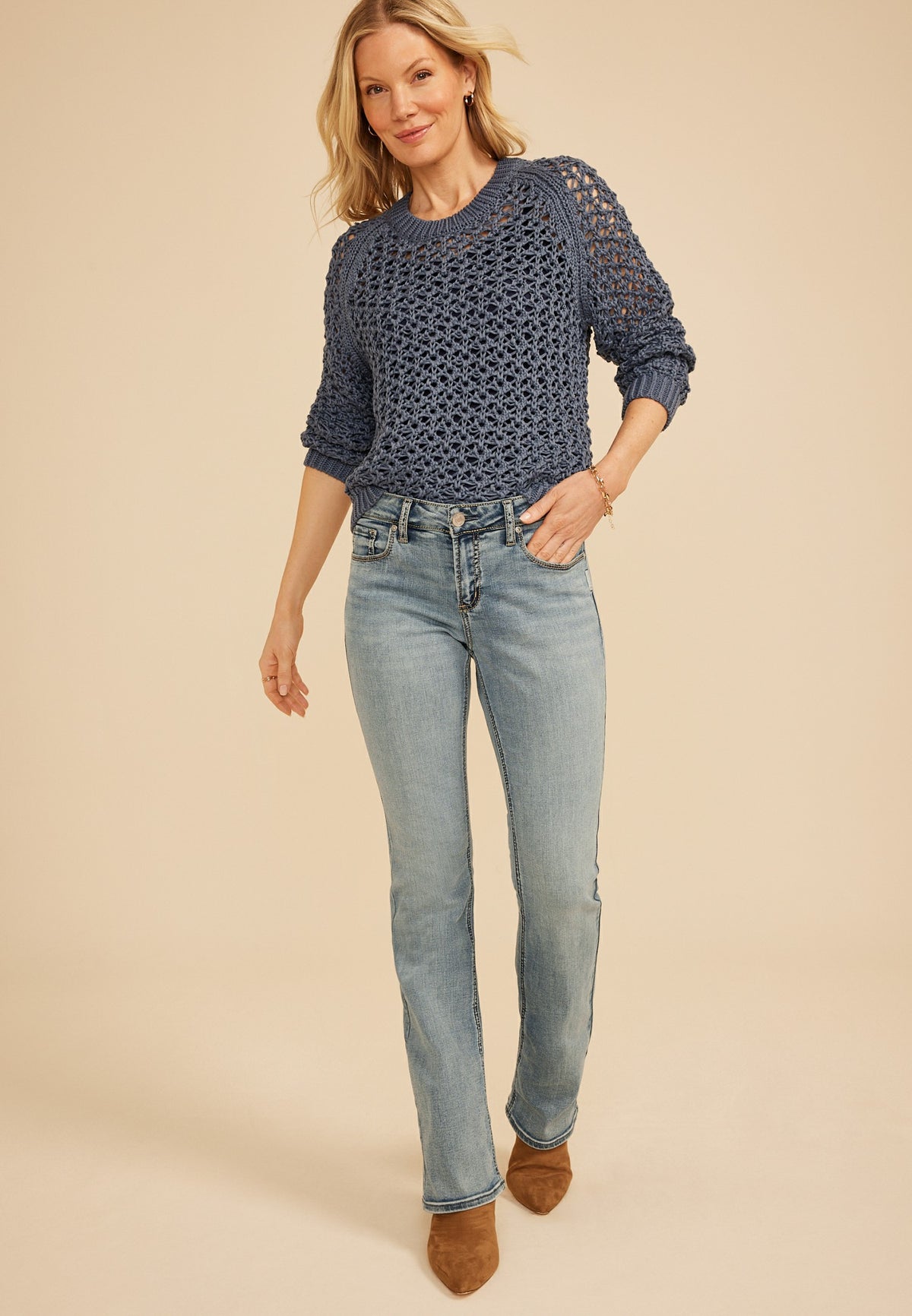 Silver Jeans Co.® Elyse Comfort Mid Rise Slim Boot Jean
