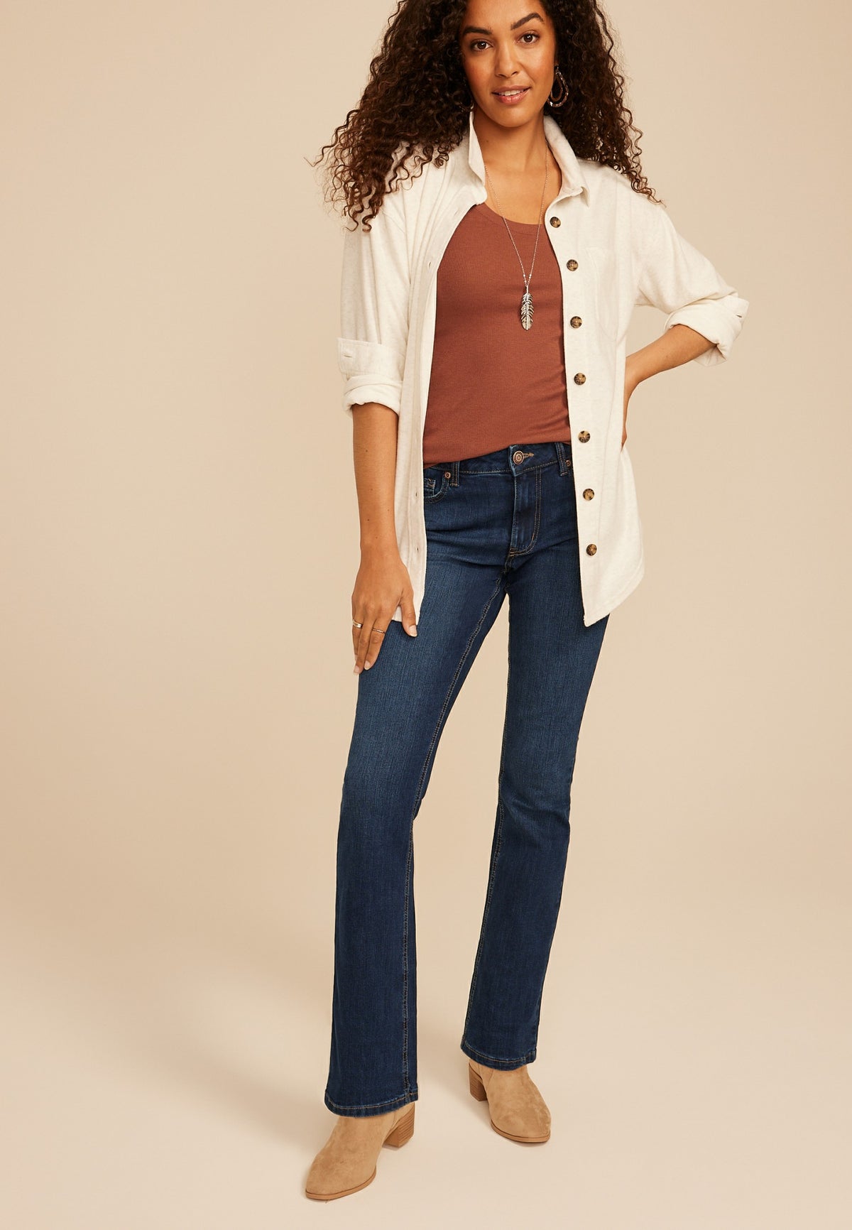 m jeans by maurices™ Classic Curvy High Rise Slim Boot Jean