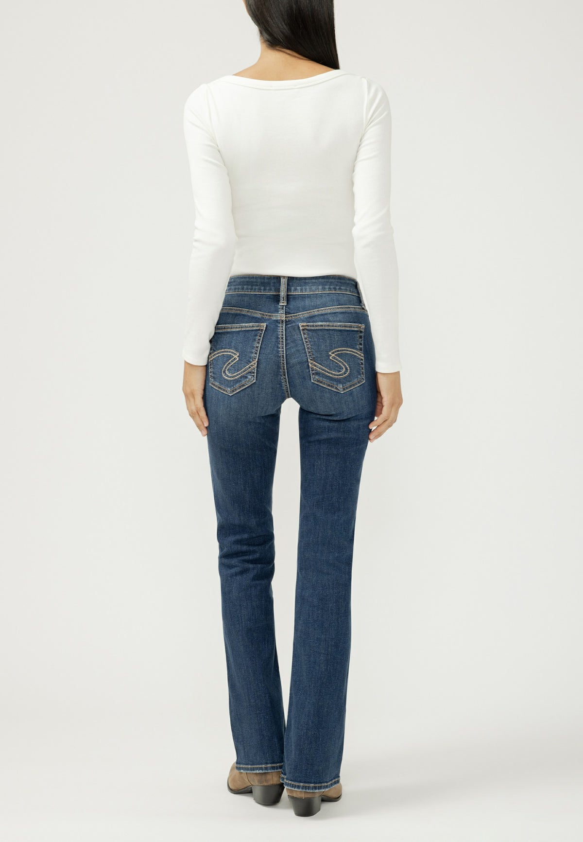 Silver Jeans Co.® Suki Curvy Mid Rise Luxe Stretch Thick Stitch Bootcut Jean