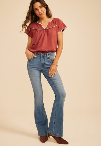 m jeans by maurices™ Mid Rise Western Pocket Flare Jean