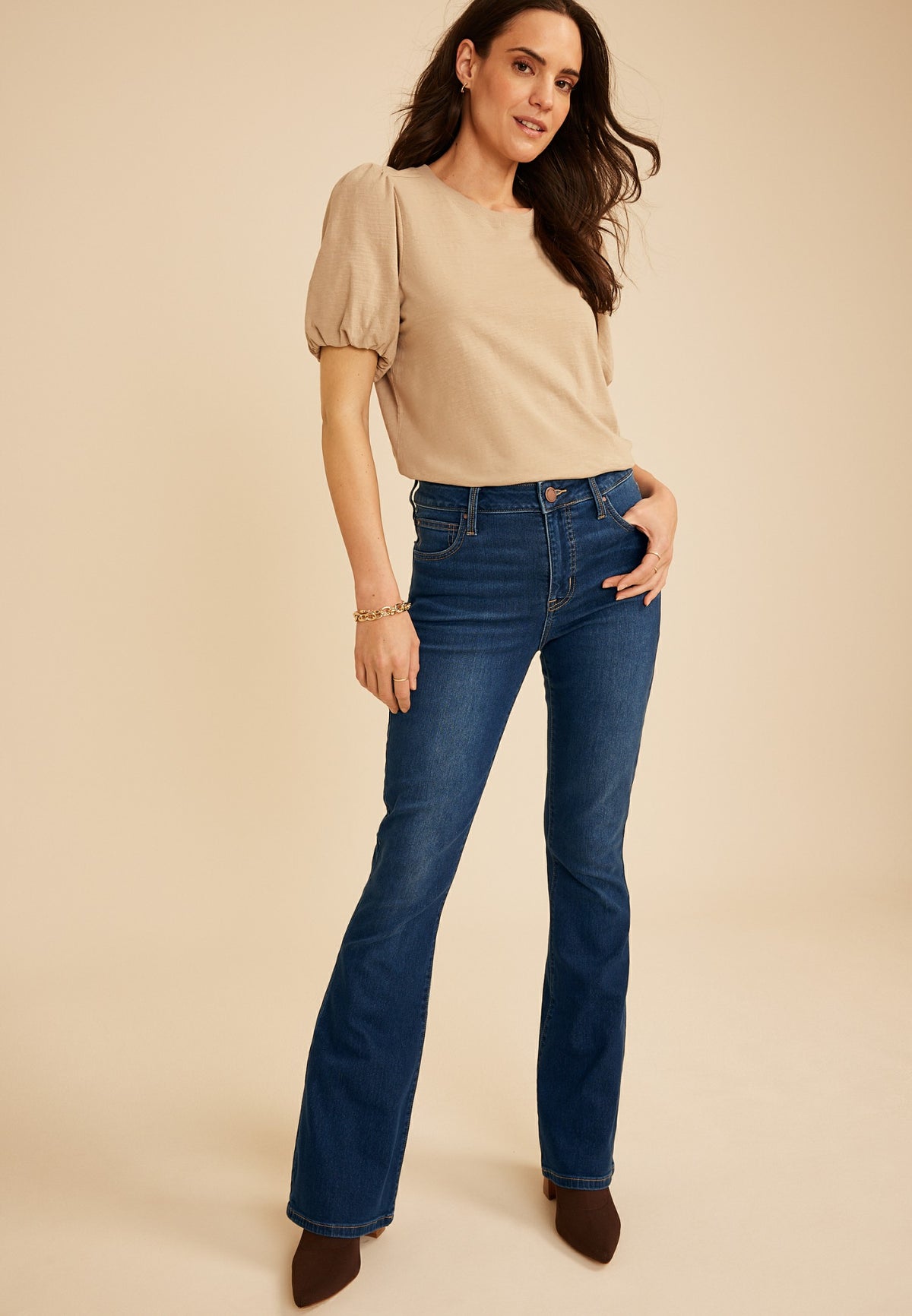 Everflex™ Dark High Rise Flare Jean