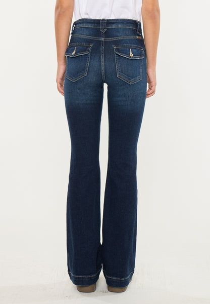 KanCan™ High Rise Pocket Flap Trouser Flare