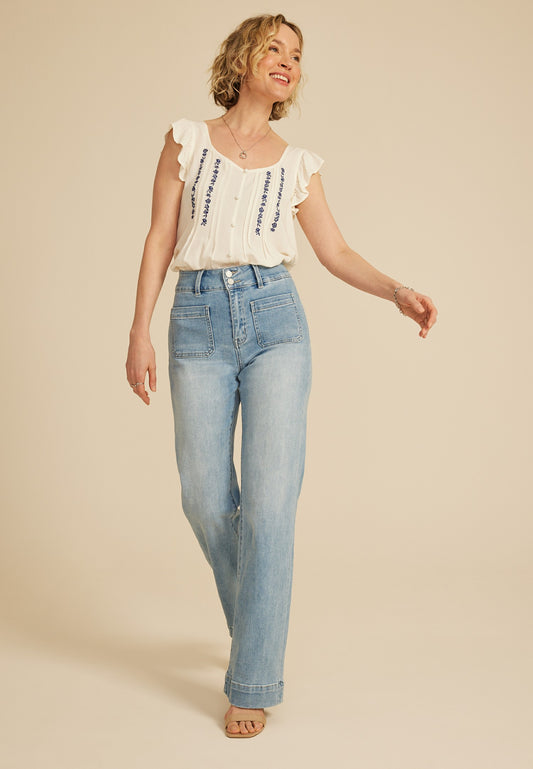 Flying Monkey™ High Rise Patch Pocket Flare Jean