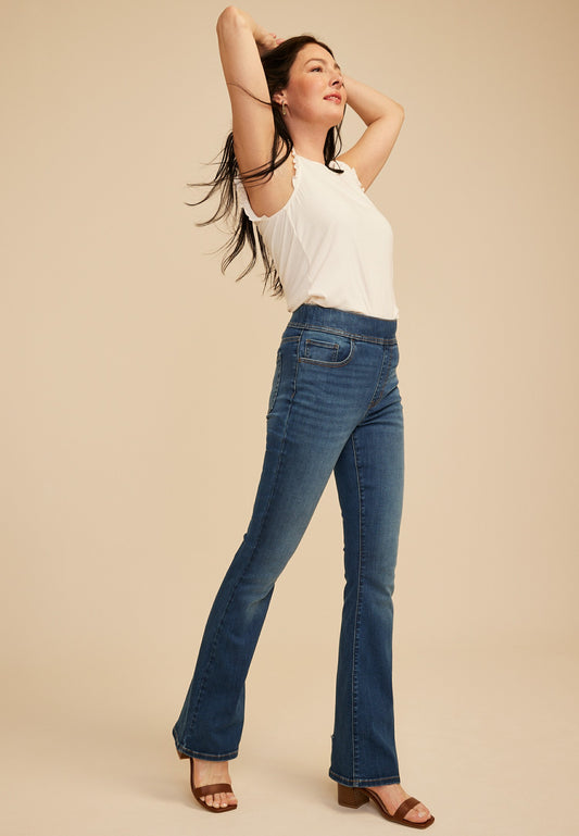 m jeans by maurices™ Super High Rise Pull On Lean Leg Flare Jean