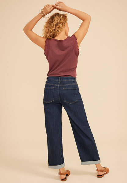 Risen Jeans® High Rise Rolled Hem Slouchy Boyfriend Ankle Jean