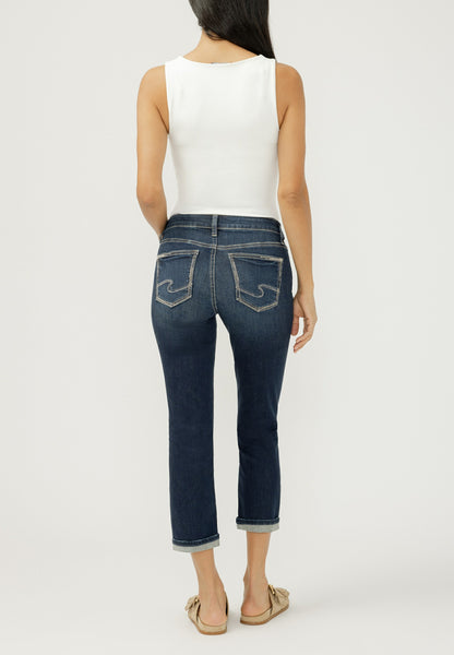 Silver Jeans Co.® Suki Curvy Mid Rise Cuffed Hem Cropped Jean