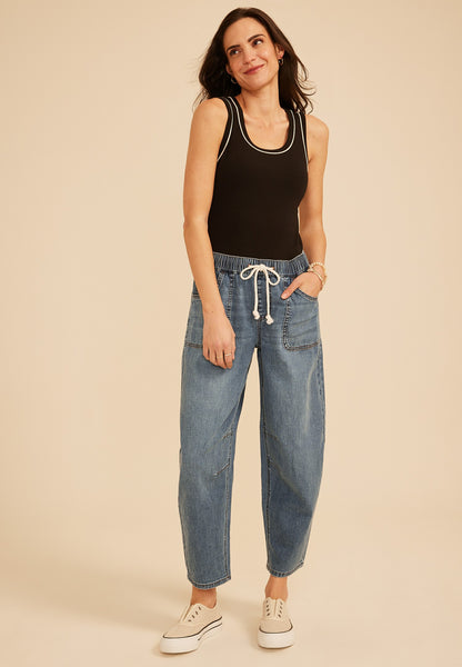 m jeans by maurices™ High Rise Soft Barrel Pull On Jean