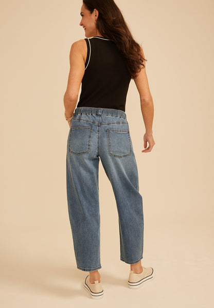 m jeans by maurices™ High Rise Soft Barrel Pull On Jean
