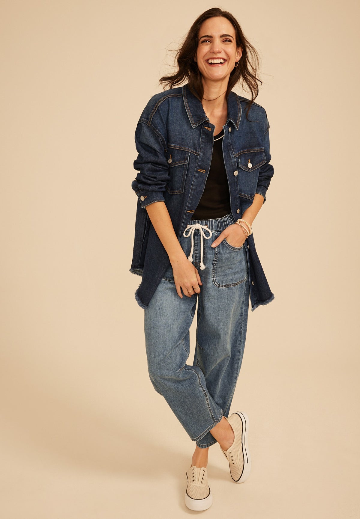 m jeans by maurices™ High Rise Soft Barrel Pull On Jean