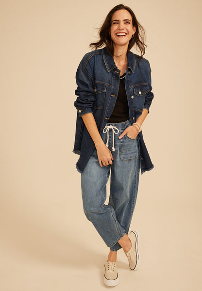 m jeans by maurices™ High Rise Soft Barrel Pull On Jean
