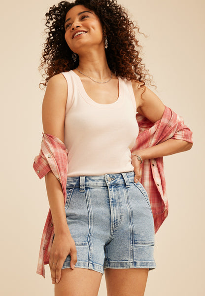 m jeans by maurices™ High Rise Seam Front Wide 5in Shorts